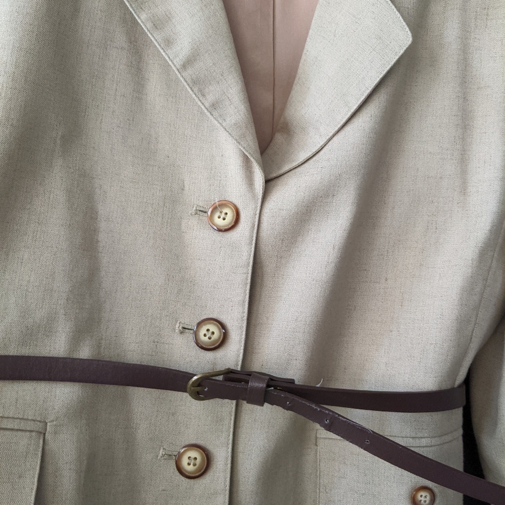 KASPER Rayon linen skirt suit